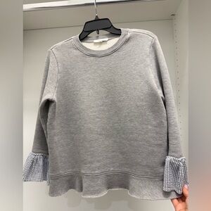 Clu Too Gray Women's Sweatshirt with Ruffled Sleeves Sz S
